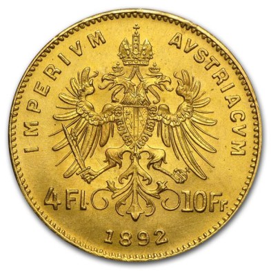 4 Florín/10 Francos-Austria-Francisco José I-Varios Años