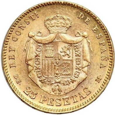 Moneda de Oro 25 Pesetas-España-Alfonso XII-Varios Años