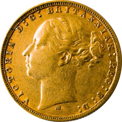 Moneda de Oro 1£ Libra-U.K.-Soberano-Victoria 1871-1887-Varios Años