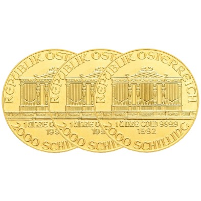 Moneda de Oro 2000 Schilling-Austria-1 oz.-Filarmónica de Viena-Varios Años