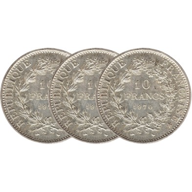 Moneda de Plata-10 Francos-Francia-Varios Años