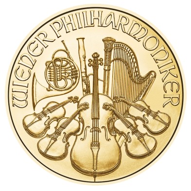 Moneda de Oro 4€ Euros-Austria-1/25 oz.-Filarmónica de Viena-2024