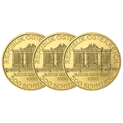 Moneda de Oro 500 Schilling-Austria-1/4 oz.-Filarmónica de Viena-Varios Años