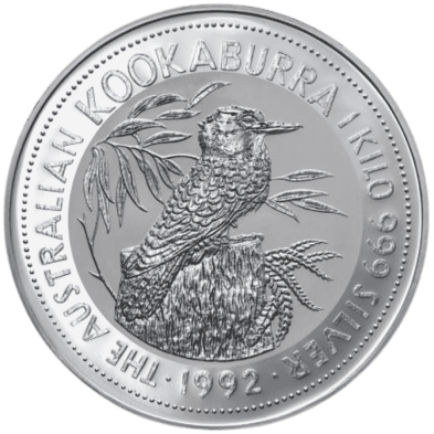 Moneda de Plata 30$ Dollar-Australia-1 Kilo.-Kookaburra-Varios Años