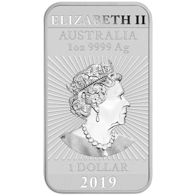 Moneda de Plata 1$ Dollar-Australia-1 oz.-Dragón (rectangular)-2019