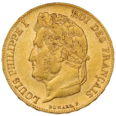 Moneda de Oro 20₣ Francos-Francia-Louis-Philippe I-Varios Años