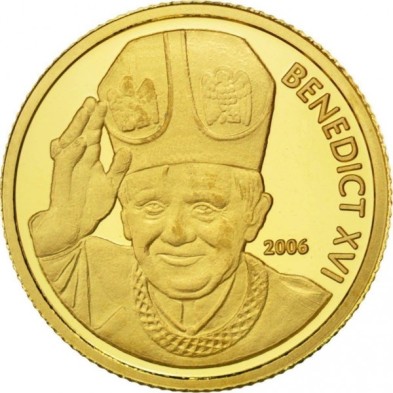 Moneda oro 10$ Dollars-Samoa-Benedict XVI-2006