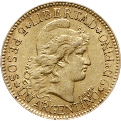 Moneda oro 5 pesos-Argentina-Varios Años