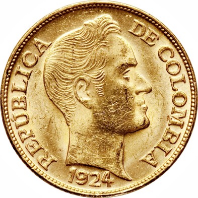 Moneda oro 5 pesos-Colombia-Varios Años