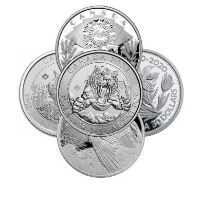 Moneda de Plata 2 Oz-Canadá-Varias Ediciones