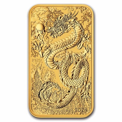 Moneda de Oro 100$ Dollar-Australia-1 oz.-Dragón (rectangular)-2024