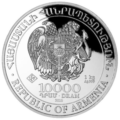 Moneda de Plata 10.000֏ Armenia - 1 kg. Arca De Noé-Varios Años