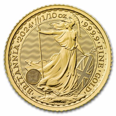 Moneda de Oro 10£ Libras-U.K.-1/10 oz.-Britannia-2024