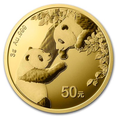 Moneda de Oro 50¥ Yuan-China-3 gramos-Panda-2023