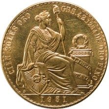 Moneda de Oro 100 Soles-Perú-1951