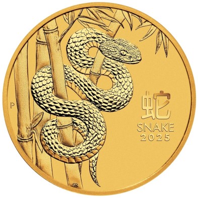 Moneda de Oro 50$ Dollars-Australia-1/2 oz-Serie Lunar III-Snake-2025