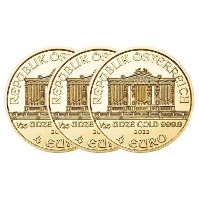 Moneda de Oro 4€ Euros-Austria-1/25 oz.-Filarmónica de Viena-Varios Años