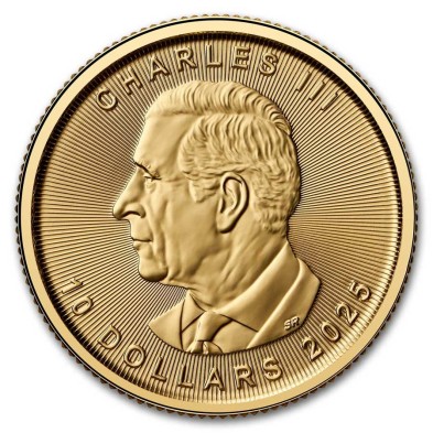 Moneda de Oro 10$ Dollar-Canadá-1/4 oz.-Maple Leaf-2025