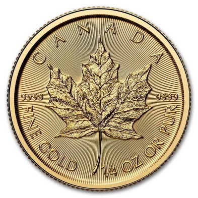 Moneda de Oro 10$ Dollar-Canadá-1/4 oz.-Maple Leaf-2025