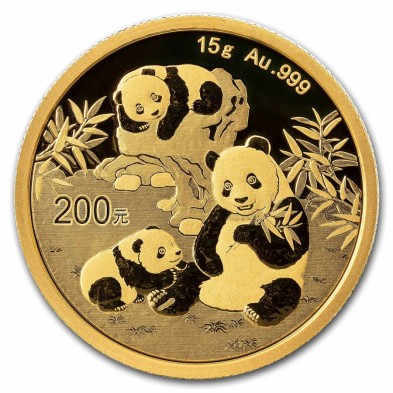 Moneda de Oro 200¥ Yuan-China-15 gramos-Panda-2025