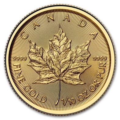 Moneda de Oro 5$ Dollar-Canadá-1/10 oz.-Maple Leaf-2025