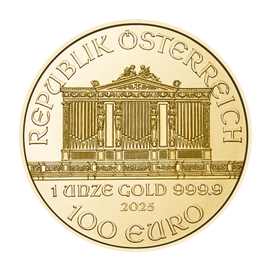 Moneda de Oro 100€ Euros-Austria-1 oz.-Filarmónica de Viena-2025