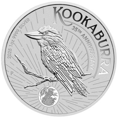 Moneda de Plata 1$ Dollar-Australia-1 Oz.-Kookaburra-35º Aniversario-2025